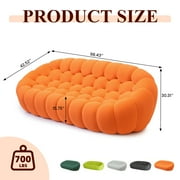 99 Bubble Couch Modern, Oversized Curved Couches, Lazy Floor Sofa, Orange Bubble Couch, Modern Upholstered Comfy Mesh Fabric 3D Honeycomb Shape Couches for Living Room,Office, Apartment, 3-Seater