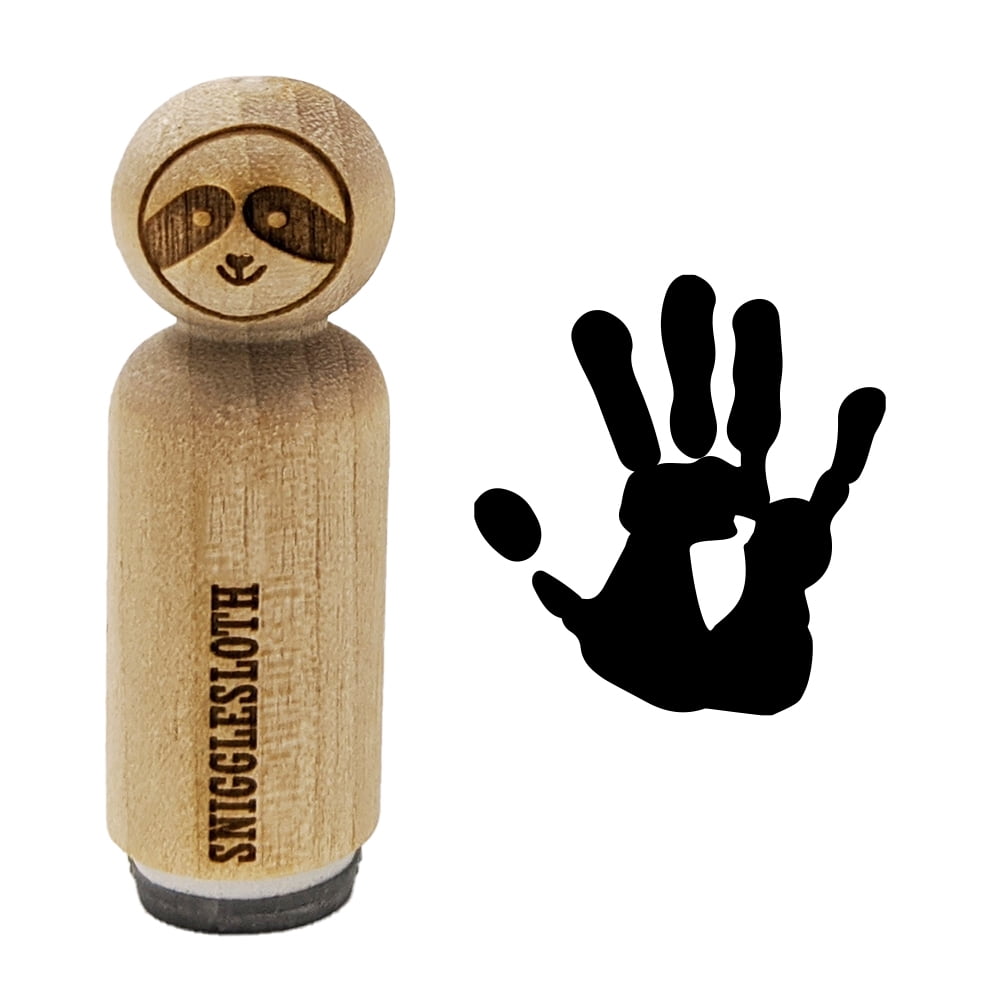 Hand Print Rubber Stamp for Scrapbooking Crafting Stamping Mini 1/2