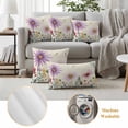 thumbnail image 6 of Purple Flowers Blossom Outdoor Waterproof Pillow Covers, Spring Retro Garden Wildflowers Decorative Square Throw Pillowcase Sofa Cushion Sham for Patio/Couch/Chair, 20"x20" 2 Pack, 6 of 8