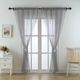 thumbnail image 1 of Yipa Tulle Curtains Panel Rod Pocket Sheer Window Curtain Treatments Long Voile Windows Drapes Light Filtering Lightweight Semi Solid Linen Textured Gray W: 52" x H: 63", 1 of 6