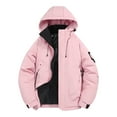 thumbnail image 2 of UVEASISHA Mens Winter Ski Coats Waterproof Hooded Parka Jackets Graphene Lining Thick Warm Snow Coat Full Zip Windproof Insulated Puffer Jacket with Pockets Pink L, 2 of 9