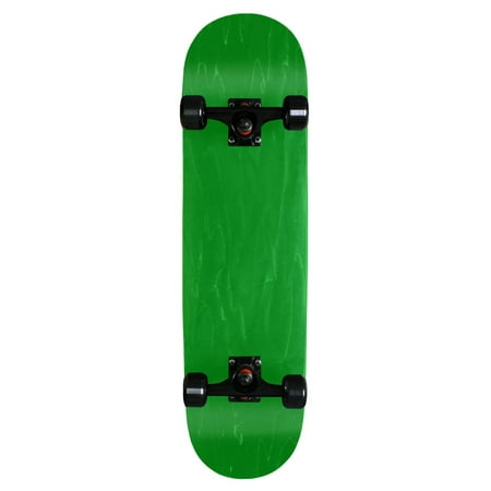 Skateboard Truck Parts - Blank Pro Complete Skateboard Stained Green 7.75 Black Wheels Black Trucks