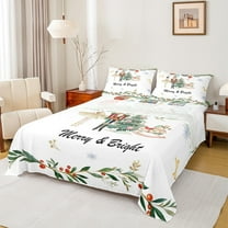 Feelyou Cartoon Christmas Nutcracker Full Size Sheets for Kid, Ballet Princess Elf Bed Sheets, Happy New Year Sheet Sets, Super Cozy Room Decor, 4 Pieces