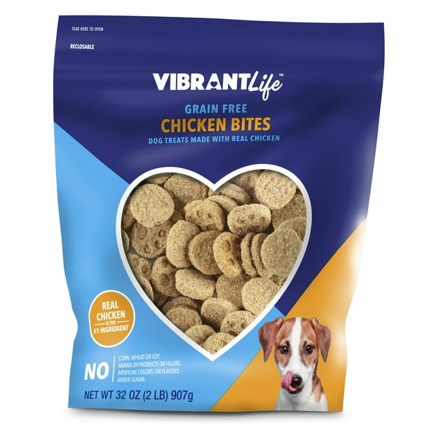 Vibrant Life Chicken Bite Dog Treats, Grain Free, 32 oz
