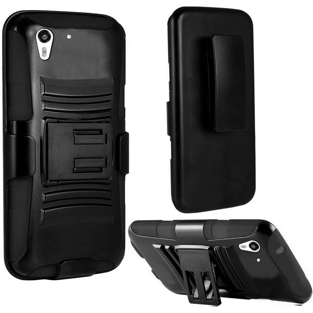 Hybrid Rhino Armor Case with Holster & Swivel Clip + Opener + Mini Stylus for HTC Desire Eye