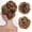 Golden Blonde Mix Dark Blonde, variant on Aorsher Gray Claw Clip Messy Bun Wavy Curly Hair Piece Chignon Ponytail Hairpieces Synthetic Tousled Updo Hair Extensions For Women