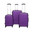 thumbnail image 1 of 3 Pcs Luggage Travel Set Bag ABS Trolley Suitcase Purple, 1 of 7
