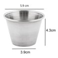 thumbnail image 3 of Paquete de 24 - Tazas de Salsa de Condimentos de Acero Inoxidable Cepillado Premium Ollas de para Salsas Líquidas - 2.5Oz 70Ml, 3 of 5