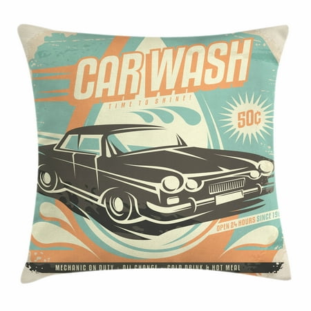 Cars Throw Pillow Cushion Cover Retro Car Wash Poster Mechanic Inspiration Cleaning Decorative Pillows Cars Throw Pillow Cushion Cover Retro Car Wash Poster Mechanic Inspiration Cleaning Decorative Pillows