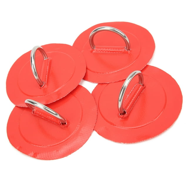 D-Ring PVC Patch, Stainless Steel D-Ring Patch Suit for Kayak for Canoe Black,Red,Gray