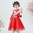 thumbnail image 6 of Generic Toddler Kids Baby Girls Children Fairy Hanfu Dresses For Chinese Calendar New Year Quilted Lined Warm Princess Dresses Embroidery Tang Suit Performance, 6 of 7