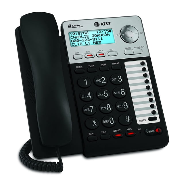 Teléfono con cable AT&T ML17929 de 2 líneas con identificador de llamadas/llamada en espera