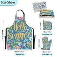 thumbnail image 3 of Hello Summer Flower 5 Pcs Kitchen Set Heat Resistant Oven Mitts and Non-Slip Pot Holders with Adjustable Cooking Apron, 3 of 6