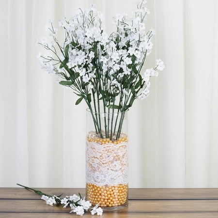 Floral Arrangements Silk BalsaCircle 12 Bushes Baby Breath Silk Filler Flowers - DIY Home Wedding Party Artificial Bouquets Arrangements Centerpieces ()