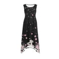 thumbnail image 5 of Uaswgudfs Women’s Sleeveless Round Neck Midi Dress - Floral Embroidery & Star Accents with Casual Summer Sundress Asymmetrical Hem Design, 5 of 8