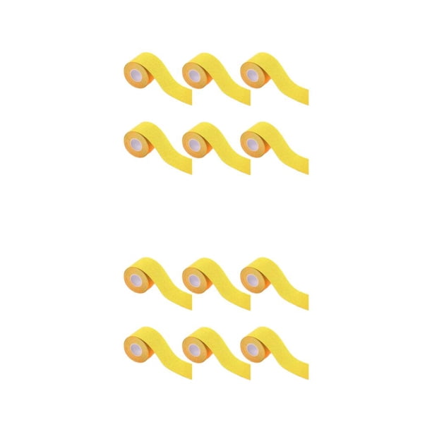 Soidarity Cinta elegante de 6 rollos para recuperación atlética y protección de tobillos de amplia aplicación parche muscular amarillo limón Limon amarillo 3.8 cm * 5m 2Conjunto