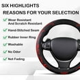 thumbnail image 4 of 15in Universal Butterfly Embroidery Steering Wheel Cover, Breathable Leather Anti-Slip Grip, Odorless Comfortable Car Steering Wheel Protector Cover for Women Men, 4 of 14