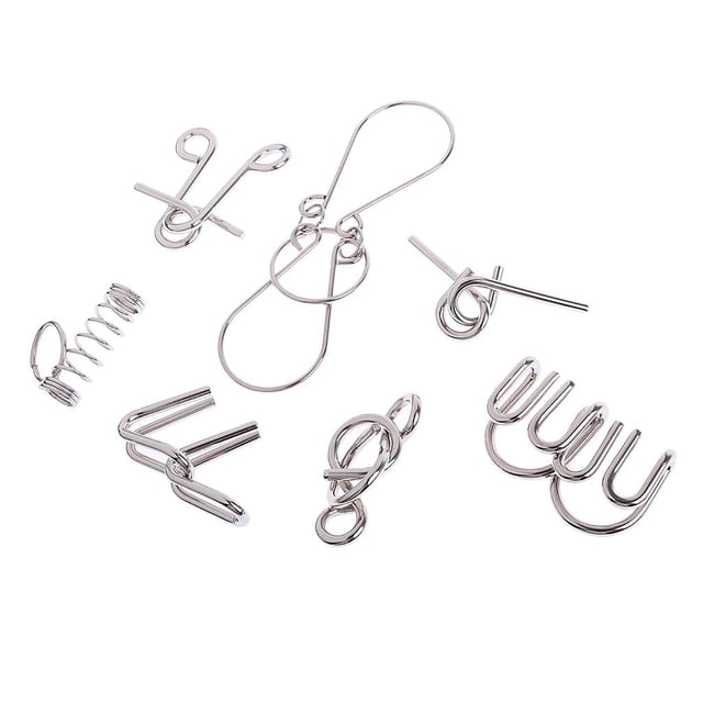 Conjunto de 7 Rompecabezas Clásicos Sunnimix Magia Juguete para Adultos Rompecabezas de metal