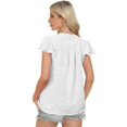 thumbnail image 2 of Blusa AURUZA Suiza de chifón con lunares y cuello en V y manga con volantes, 2 of 6
