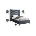thumbnail image 2 of Meridian Furniture Barolo Gray Velvet Twin Bed, 2 of 4