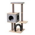 thumbnail image 1 of Catry Elevate Modern Wooden Cat Tree with Condo & Groomer, 1 of 6