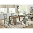 thumbnail image 2 of Lexicon Janina 5-Piece Contemporary Wood Dining Set in Natural and Teal, 2 of 8