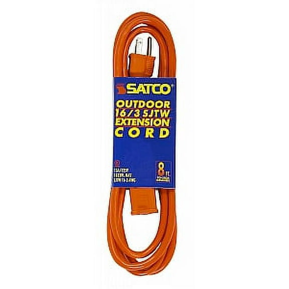 Satco 8 FT Orange Outdoor Extension Cord
