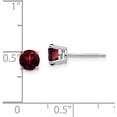 thumbnail image 4 of 14k White Gold 5.2mm Garnet Earrings - 5mm, 4 of 6