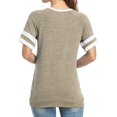 thumbnail image 4 of HTOOQ T-Shirts à Manches Courtes et Col V pour Femmes Été Tuniques Amples Tops Chemises Décontractées, 4 of 5