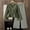 Green, variant on Laipiong Girls Two Piece Sets Stylish Elegant Long Sleeve Blouse With Stripe Pants Waist Defining Outfit For Toddlers And Kids Black 7-8