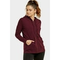 thumbnail image 3 of Dailywear Womens Long Sleeve Thin Cotton Full Zip Up Hoodie Jacket Burgundy, 2Xlarge, 3 of 4