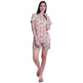 thumbnail image 2 of Moomaya Printed 2 Pieces Pjs For Women T Shirt Shorts Set Sleepwear For Women, 2 of 6