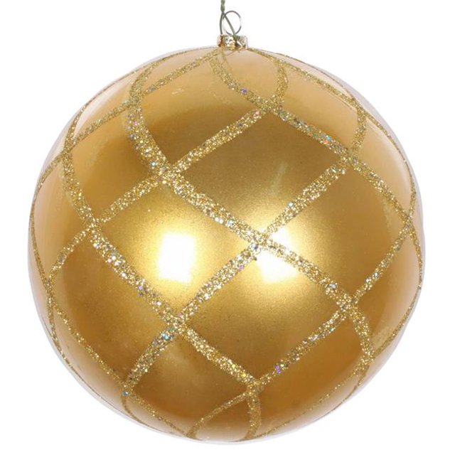 Vickerman MT198208D Ornement en Filet Pailleté Or 6 Po. - 2 par Sac