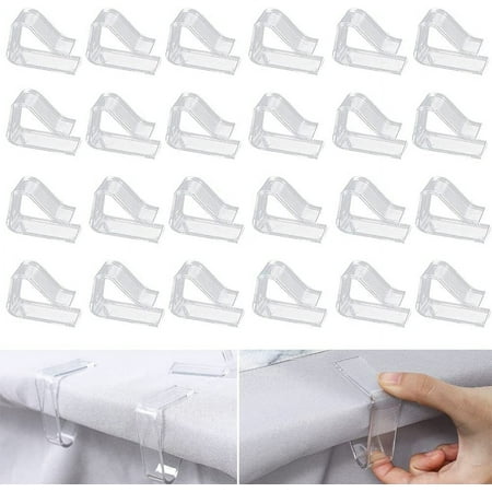 

20pcs Clear Tablecloth Clips Tablecloth Cover Clamps Nonslip Clear Clips Clear Table Cover Clips