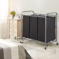 thumbnail image 4 of STO STO Laundry Sorter 3 Section, 3 Bag Laundry Hamper, Rolling Laundry Cart, Laundry Basket with Heavy Duty Lockable Wheels and Removable Bag for Clothes Storage, Black, 4 of 4