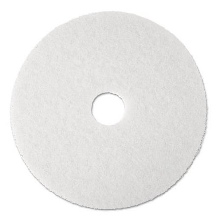 Low-Speed Super Polishing Floor Pads 4100, 19" Diameter, White, 5/carton | Bundle of 2 Cartons