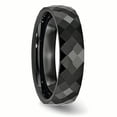 thumbnail image 4 of Ceramic Black 6mm Faceted Polished Band Ring 6 Size, 4 of 6