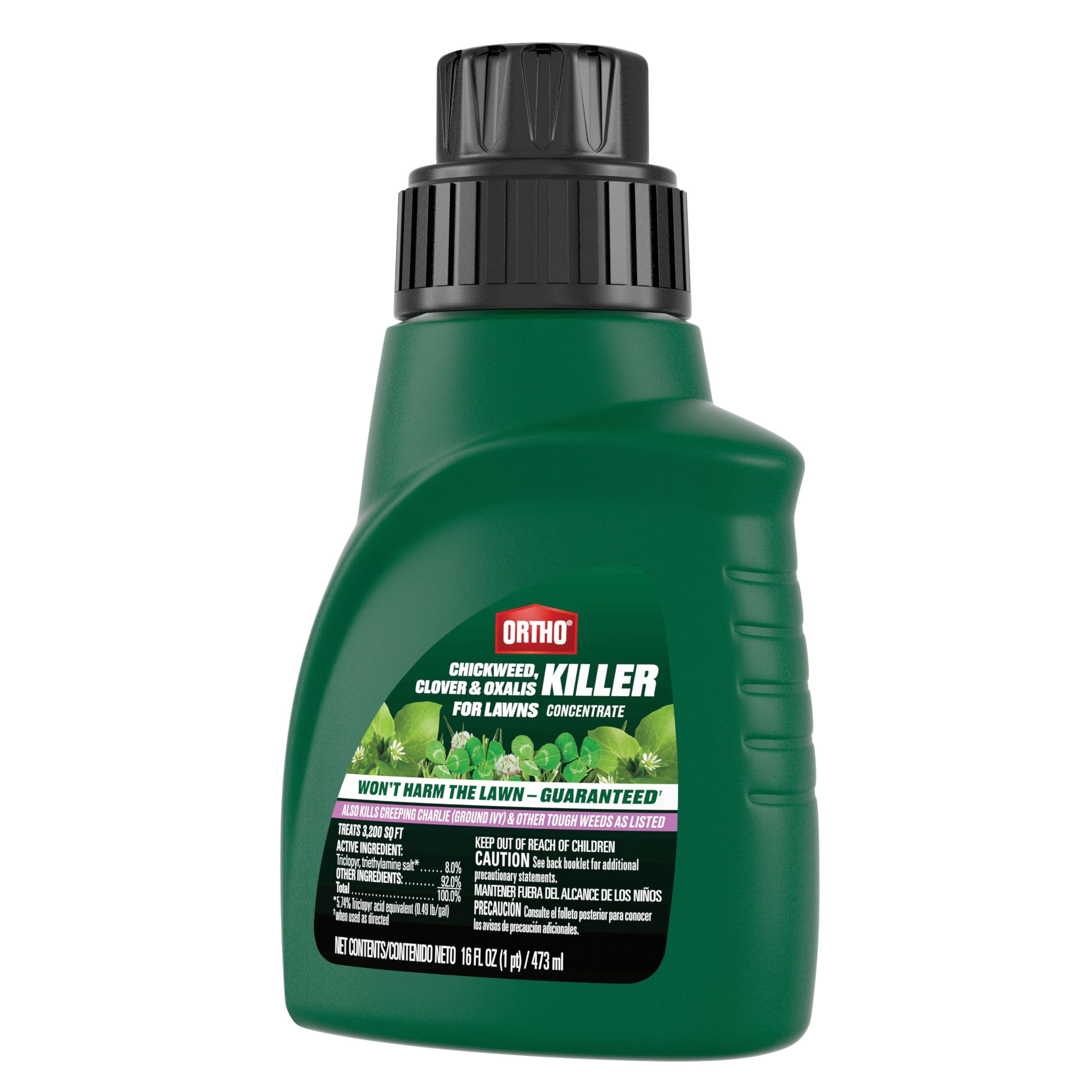 Ortho Chickweed, Clover and Oxalis Killer for Lawns Concentrate, Kills Weeds to The Roots, Also Kills Creeping Charlie and Wild Violet, 16 oz.