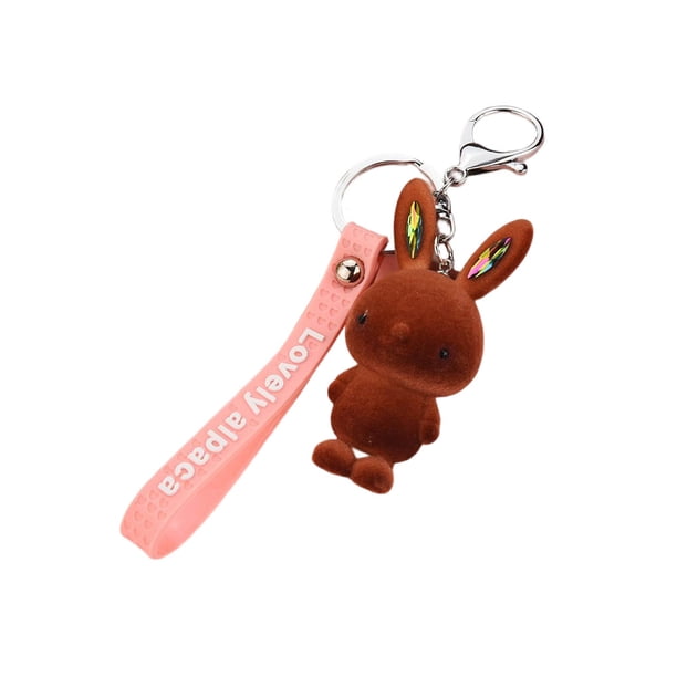 Llavero Qarigey Adorable Animal para niñas color naranja con cuerda