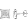 1/10 Carat T.W. Princess Diamond Sterling Silver Stud Earrings