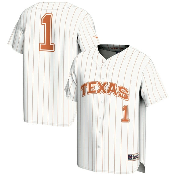 Men's GameDay Greats #1 White Texas Longhorns Lightweight Baseball Jersey