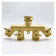 thumbnail image 2 of Hose Distributor (4 Way), Brass Garden Hose Adapter Four Way Splitter Adapter Ball Valve Faucet Connector, 2 of 2