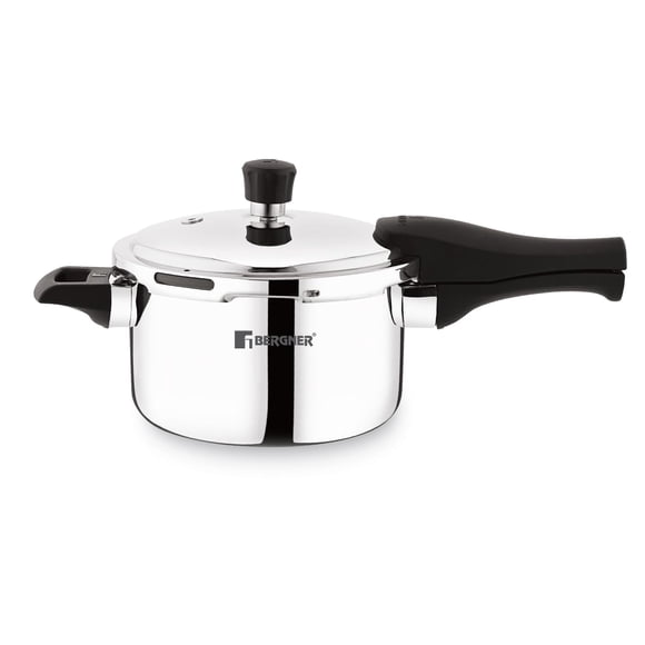 Trimax Triply Stainless Steel 6.5 Liters Outer Lid Pressure Cooker | Triply Bottom, For Healthy Cooking, Mirror Finish, Easy To Clean, Durable - Induction Base & Gas Ready, Silver, 5-year Warranty