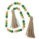 thumbnail image 2 of Wood Beads Garland With Tassel For St Patrick's Day Celebration Decorative Item 85x1.5cm Featuring Rustic Style 1 Set, 2 of 3