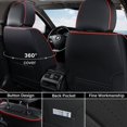 thumbnail image 2 of Coverado Black&RedLine Car Seat Covers Front, Waterproof Faux Leather Auto Seat Protectors with Lumbar Support, Luxury Automotive Interior Accessories Universal Fit Most Cars SUV Trucks, 2 of 5