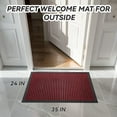 thumbnail image 7 of SIXHOME Outdoor Mat Non Slip Doormat 24"x35.5" Front Door Mat Outside Absorbent Rubber Welcome Mat Low Profile Dirt Trapper Indoor Outdoor Doormat Thicken Checker Entryway Rug Floor Mat Red, 7 of 7