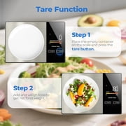 Smart Food Kitchen Scale with Nutritional Calculator, Free App with 19 Nutrients Tracking, Calorie, Marco, Digital grams and ounces for weight loss, Premium Stainless Steel