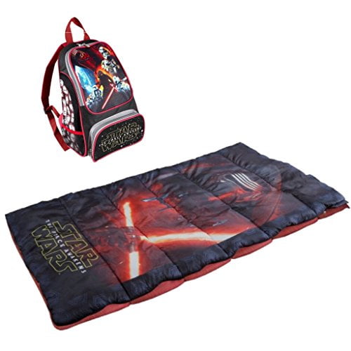 Star Wars The Force Awakens Sleeping Bag & 14" Oxford Backpack Camping