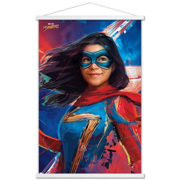 Marvel Ms. Marvel - Graffiti Wall Poster with Magnetic Frame, 22.375" x 34"