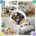 thumbnail image 4 of Red Mushroom Leaf Black Pattern Square Tablecloth,Waterproof Square Table Cover,Wipeable Spillproof Washable Table Cover for Home Kitchen Party Decor 60"x60"(152x152cm), 4 of 6